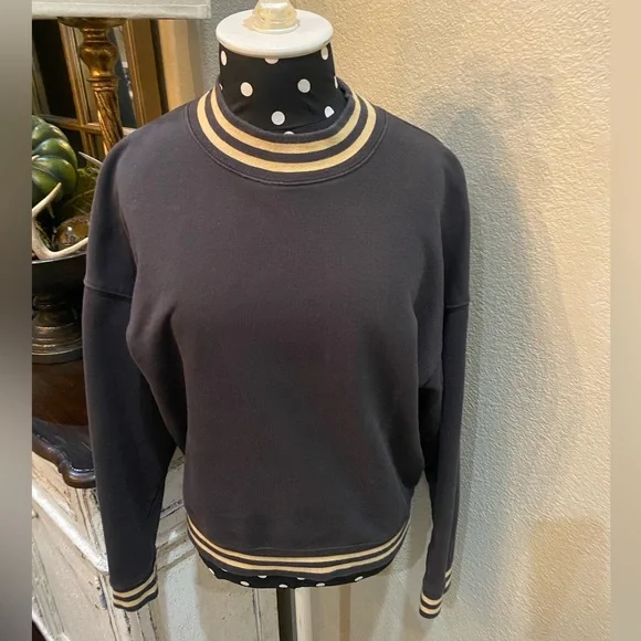 Madewell Sweatshirt, Size Medium, Black/Tan - Picture 3 of 11
